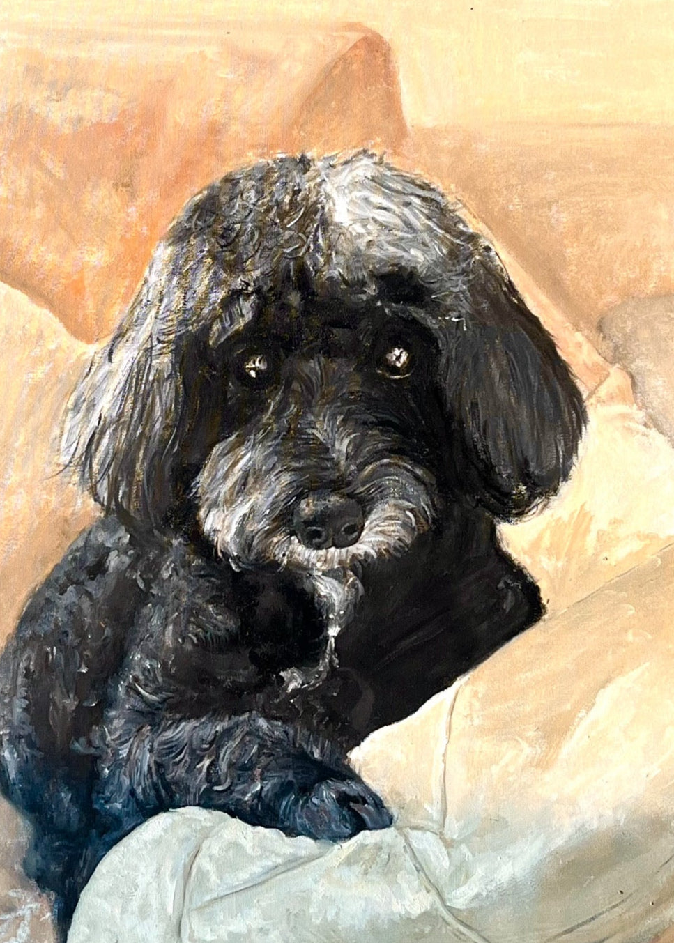 Hand-Painted Dog Portrait – Custom Oil Painting on Canvas (12"x16", Unframed)