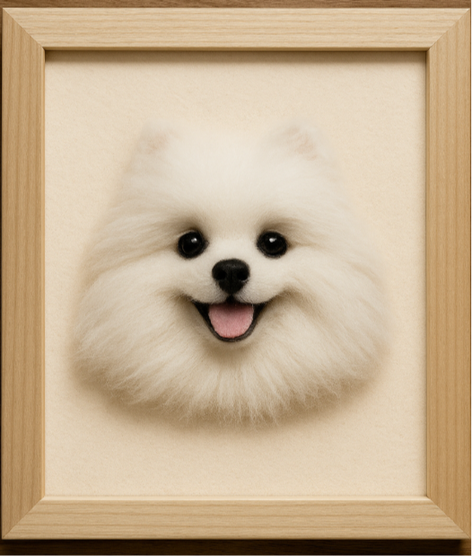 Handmade 3D Felted Dog Portrait (Framed)  in 6" or 10" Sizes