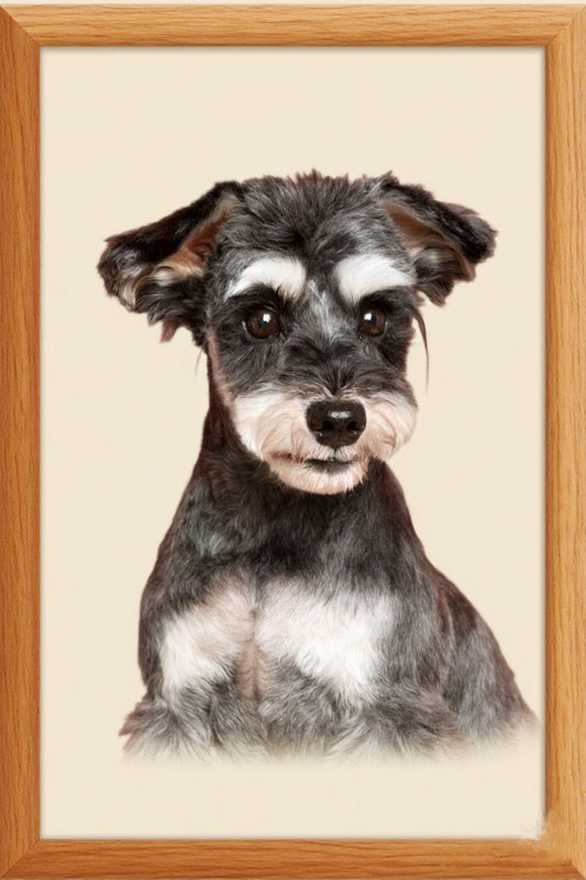 Handmade 2D Felted Dog Portrait – Personalized Pet Art in 12" Frame